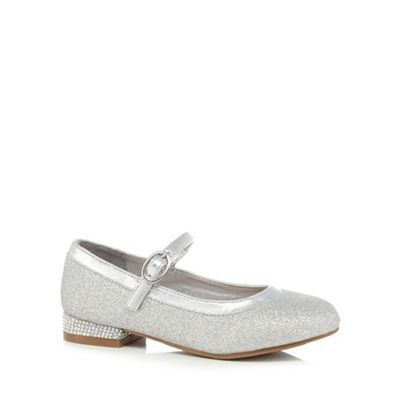 Girls' silver Mary Jane sandals